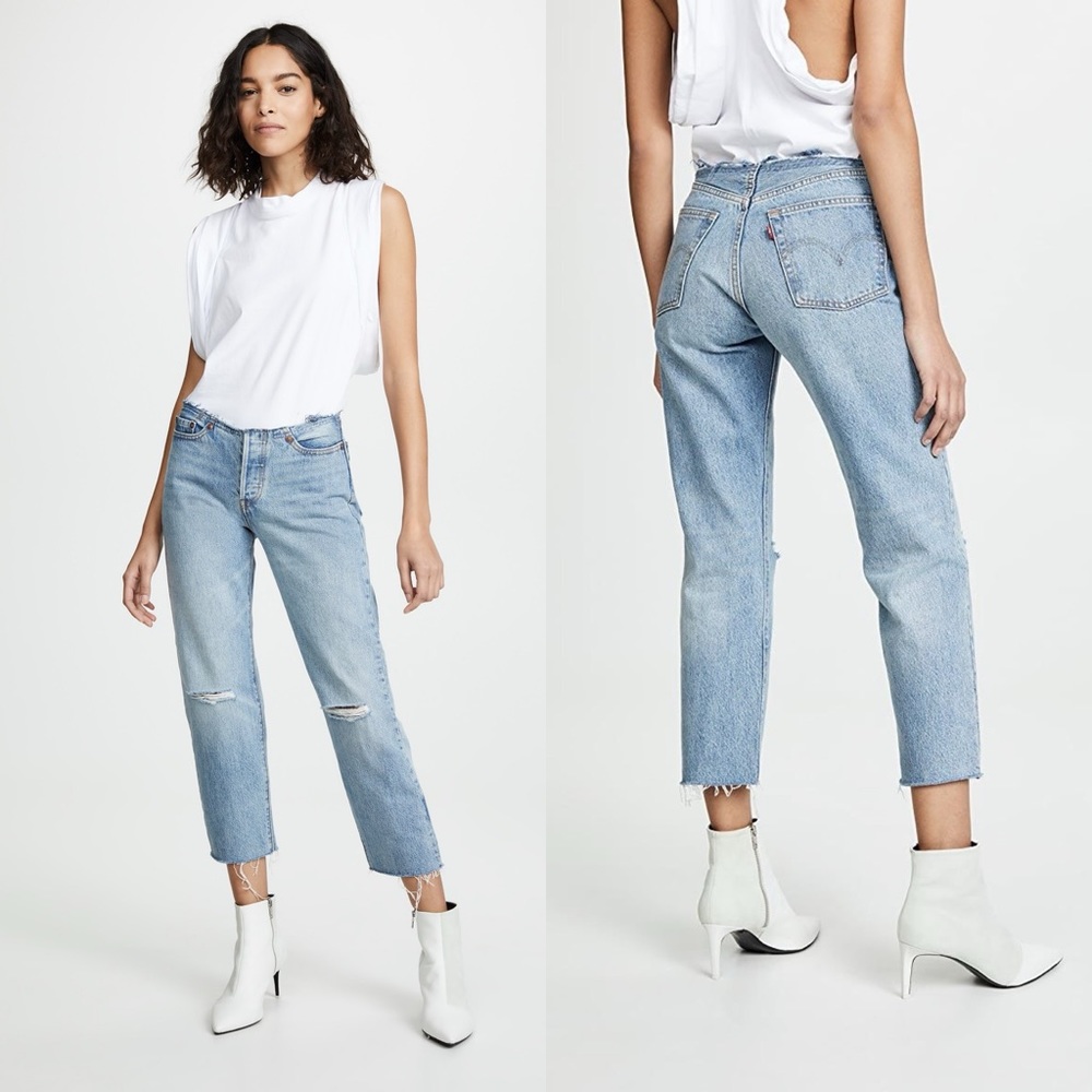 NEW Levi's 501 Original Low Rider Customized Jean Light Wash Size 28